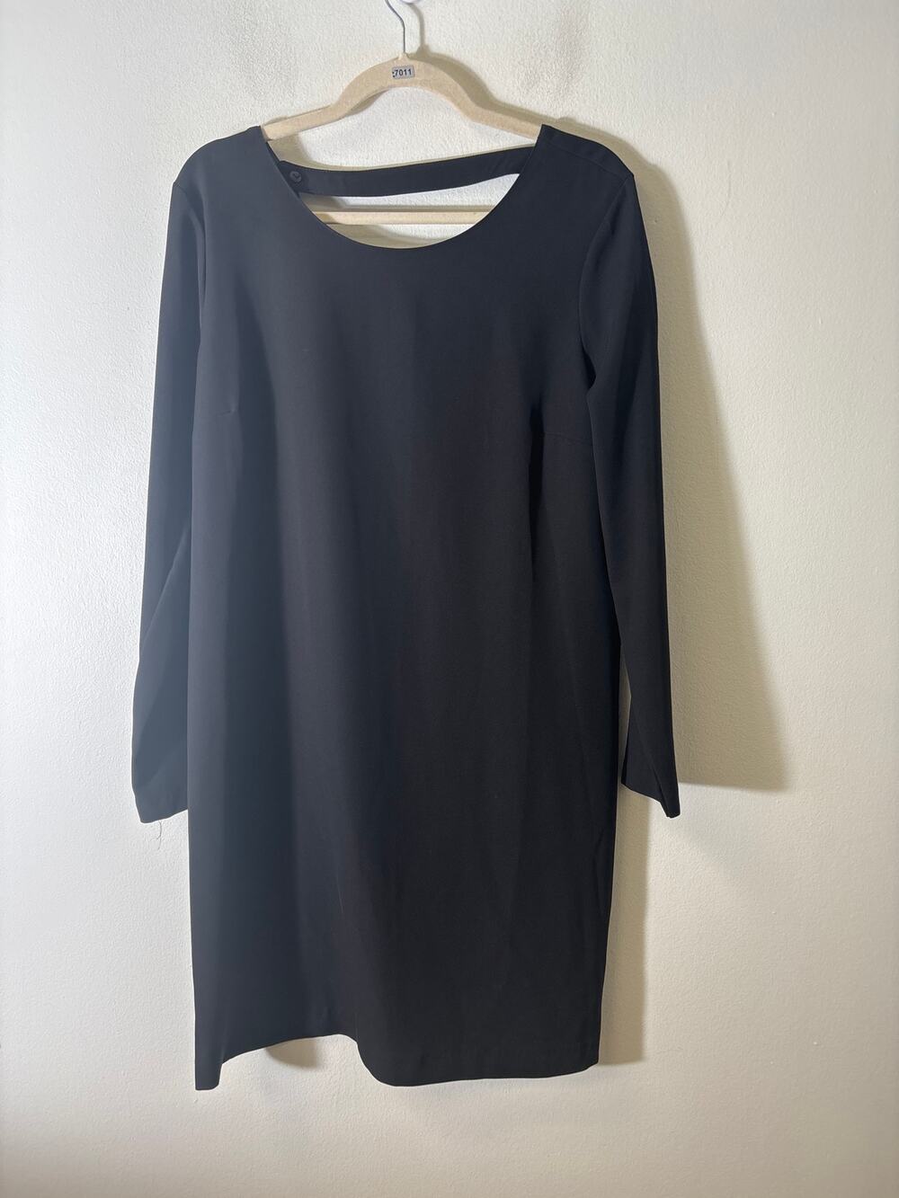 ottod'Ame Black Long Sleeve Backless Midi Shift Dress Sz 12